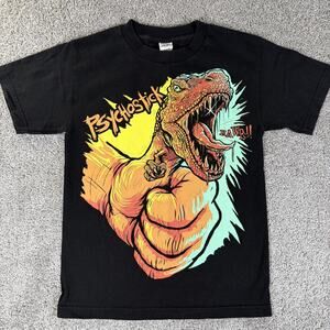 Psychostick Shirt Mens S Alstyle Black Dinothumb Metal Music Parody Double Sided